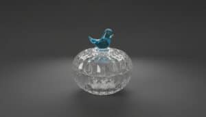 Hofbauer-Byrdes-Collection-Crystal-Covered-Candy-Dish-with-Blue-Bird-Finial-second-image