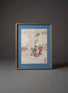 Japanese-Woodblock-Print-Woman-and-Child-Interior-Scene-by-Toyohara-Chikanobu