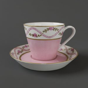 Limoges-Pink-Rose-Garland-Teacup-and-Saucer-second-image