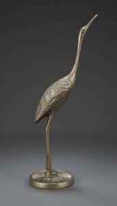 Mid-Century-Brass-Crane-Figurine-second-image