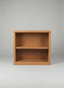 Oak-Veneer-Open-Bookshelf-with-Decorative-Keepsake-Boxes