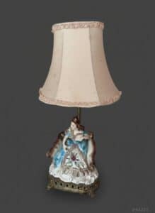 Vintage-Capodimonte-Style-Porcelain-Figural-Table-Lamp