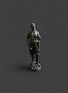 Vintage-Cast-Iron-Figural-Soldier-Statue