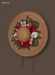 Vintage-Floral-Straw-Hat-Wall-Hanging