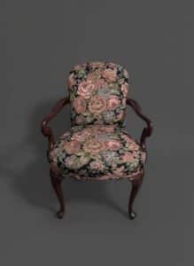 Vintage-Floral-Tapestry-Upholstered-Accent-Chair-with-Cabriole-Legs