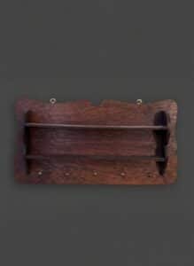 Vintage-Miniature-Copper-and-Delftware-Wall-Display-Shelf-with-Windmill