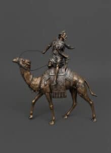 th-Century-Orientalist-Bronze-Sculpture-Arab-on-Camel