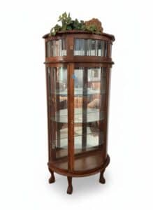 Antique-Tiger-Oak-Curved-Glass-Curio-Cabinet-B