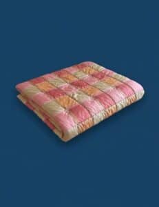 Hand-tied-Earthy-Pink-and-Cream-Flannel-Patchwork-Quilt-King-Size-Bedspread-second-image