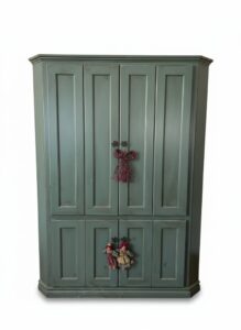 Primitive-Style-Painted-Sage-Green-Storage-Armoire-with-Star-Hardware