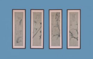 Set-of-Four-Chinese-Four-Gentlemen-Ink-Paintings-second-image
