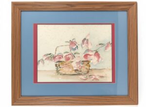 Signed-Watercolor-Painting-of-Roses-in-a-Basket-by-Mielle-second-image