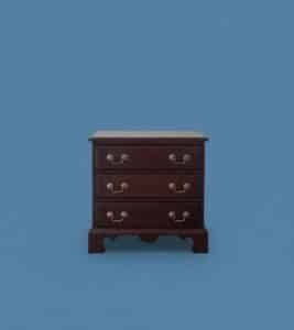 Traditional-Mahogany-Finish-Three-Drawer-Nightstand-with-Bail-Pulls-second-image