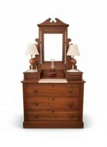 Victorian-Renaissance-Revival-Walnut-Marble-Top-Dresser