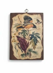 Vintage-Arthur-Singer-Series-Baltimore-Oriole-Black-capped-Chickadee-Wood-Wall-Plaque