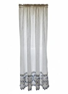 Vintage-Blue-and-White-Lace-Valance-with-Geometric-Pattern