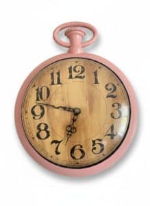 Vintage-Pink-Spartus-Pocket-Watch-Style-Wall-Clock