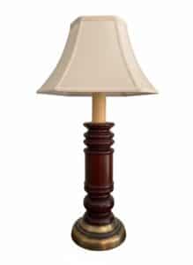 Vintage-Turned-Wood-Candlestick-Table-Lamp-with-Brass-Base