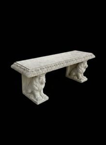 Cast-Stone-Lion-Base-Garden-Bench-C-3