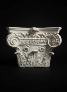 Classical-Greek-Horseman-Relief-Plaque-and-Ionic-Capital-Plaster-Casts-second-image-3