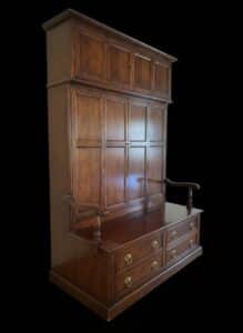 Henredon-Salem-Collection-Solid-Cherry-Traditional-Chippendale-Style-Hall-Tree-with-Storage-fifth-image-3