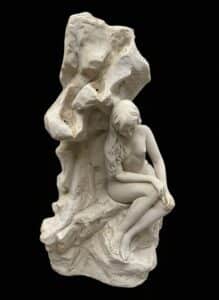 Pair-of-Cast-Stone-Lion-Sculpture-and-Figural-Fountain-sixth-image-3
