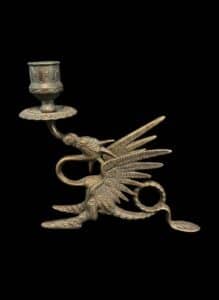 Vintage-Bronze-Griffin-or-Dragon-Motif-Candlestick-3