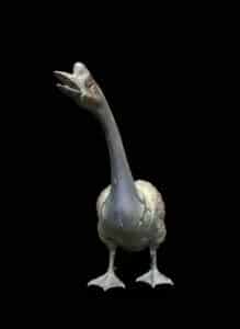 Vintage-Cast-Metal-Garden-Goose-Statue-B-3