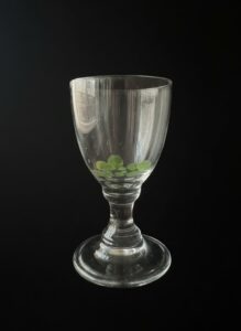 Vintage-Clear-Glass-Goblet-with-Platinum-Trim