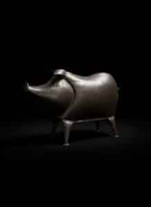 Vintage-Hand-Hammered-Copper-Pig-Sculpture-3