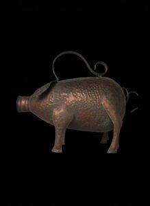 Vintage-Smith-Hawken-Hammered-Copper-Pig-Watering-Can-3
