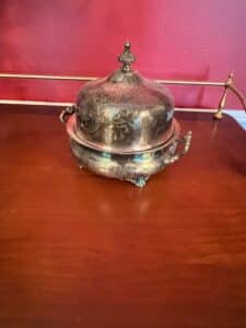 Antique-Silver-Plated-Butter-Dish-with-Domed-Lid-by-Homan-Manufacturing-Co