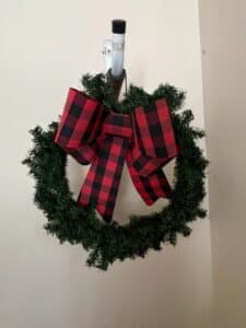 Artificial-Evergreen-Wreath-with-Buffalo-Plaid-Bow
