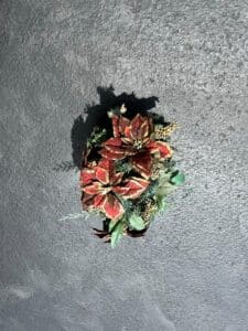 Artificial-Poinsettia-and-Evergreen-Wreath-with-Wire-Frame