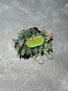 Artificial-Poinsettia-and-Evergreen-Wreath-with-Wire-Frame-second-image