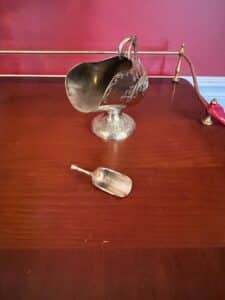 Sterling-Silver-Plated-Sugar-Scuttle-with-Spoon-second-image