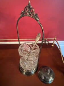 Victorian-Silver-Plate-and-Crystal-Pickle-Castor-with-Knife-third-image