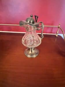 Victorian-Silver-Plated-and-Glass-Creamer-or-Sauce-Pitcher
