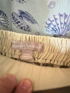 Woman-Within-Seashell-Print-Button-Up-Shirt-and-Linen-Blend-Pants-Set-third-image