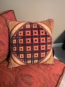 Decorative-Throw-Pillow-with-Geometric-Medallion-and-Damask-Back