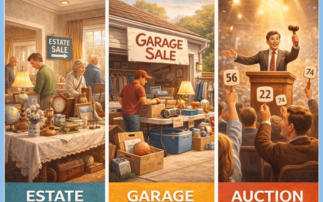 Estate Sale vs Garage Sale vs Auction: What’s the Difference?