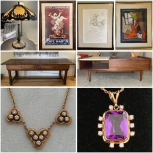 Estate Collection of Fine Antique Furniture, Mid‑Century Decor, Art & Jewelry
