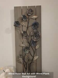 Metal-Rose-Wall-Art-with-Wood-Plank-Background