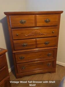 Vintage-Wood-Tall-Dresser-with-Shell-Motif