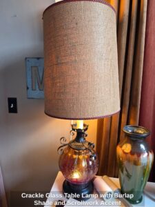 Crackle-Glass-Table-Lamp-with-Burlap-Shade-and-Scrollwork-Accent