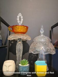 Crystal-Footed-Compote-with-Amber-and-Red-Rim