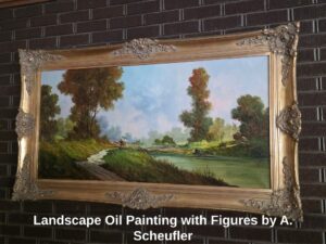 Landscape-Oil-Painting-with-Figures-by-A.-Scheufler