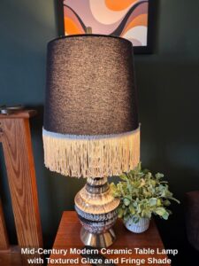 Mid-Century-Modern-Ceramic-Table-Lamp-with-Textured-Glaze-and-Fringe-Shade