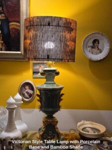 Victorian-Style-Table-Lamp-with-Porcelain-Base-and-Bamboo-Shade