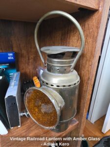 Vintage-Railroad-Lantern-with-Amber-Glass-Adlake-Kero